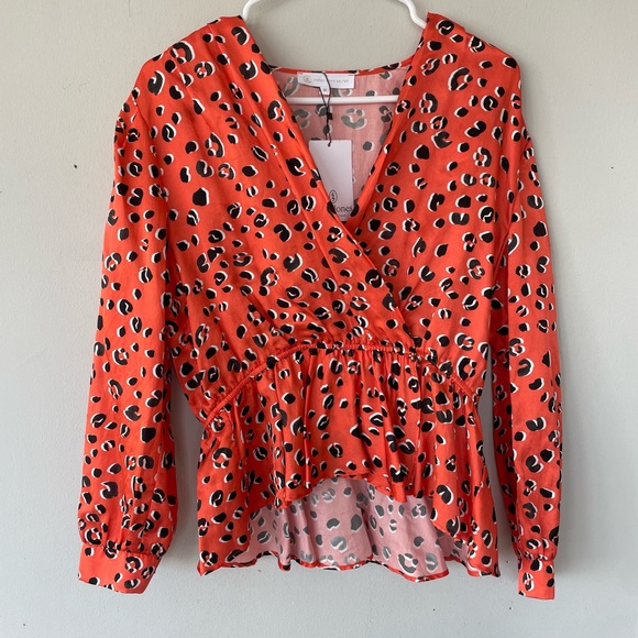 Anthropologie Leopard Peplum Blouse Top NWT - Picture 1 of 4